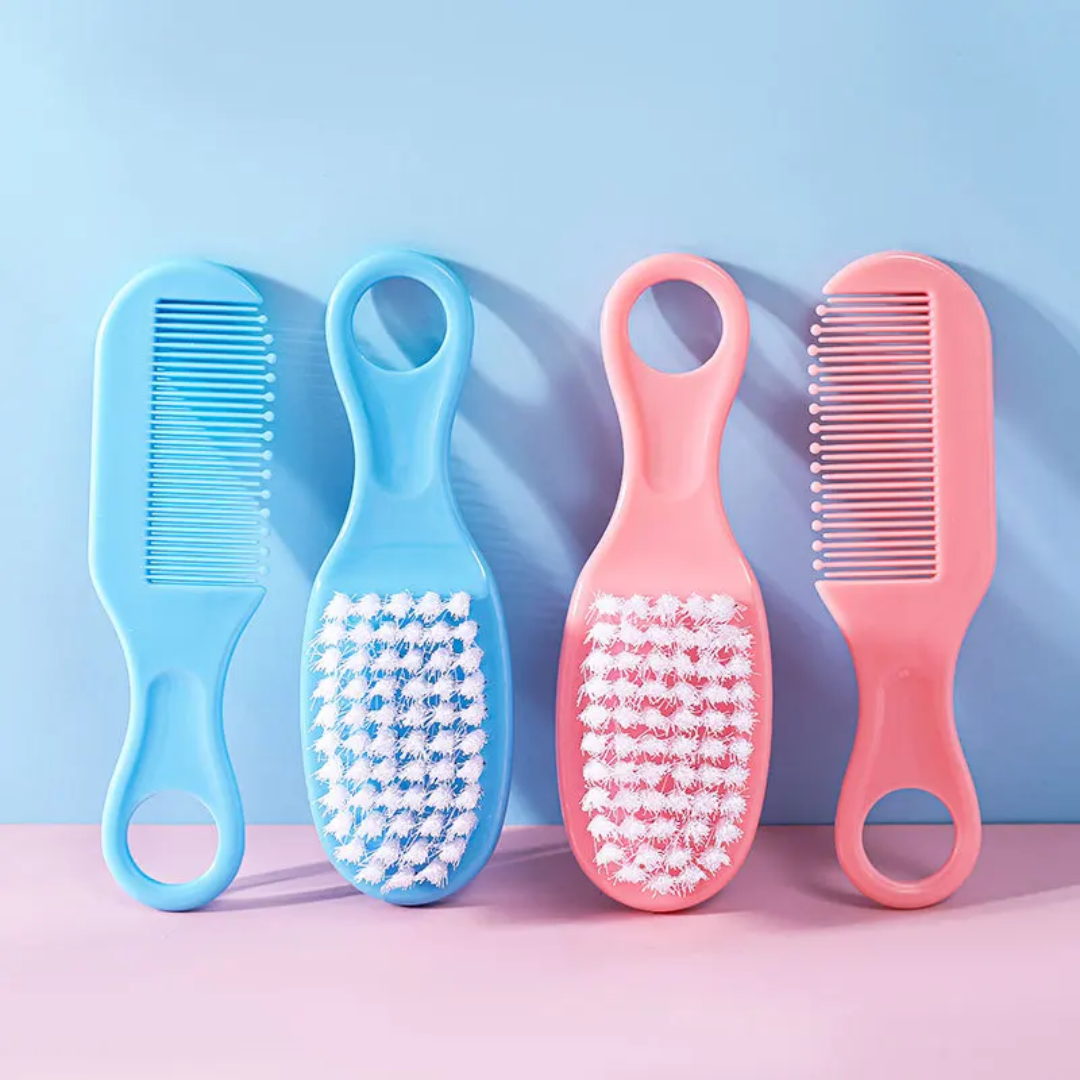 2Pcs/Set Baby Hairbrush Comb Portable Newborn
